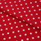 Stoff Meterware Punkte 7 mm Baumwolle - 1 Meter, Schadstoffgeprüft, Gepunktet, Tupfen, Dots, Baumwollstoff, Kinderstoff, Dekostoff, Karneval, Fasching, Kostüme (Weiß auf Rot)