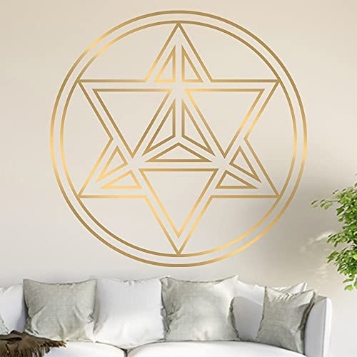 Merkaba Wandtattoo in 6 Größen - Wandaufkleber Wall Sticker - Dekoration, Küche, Wohnzimmer, Schlafzimmer, Badezimmer