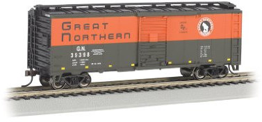 Bachmann Industries Aar 40 'Steel Box Car Great Northern Train Car, N Scale