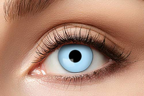 Eyecatcher 84065141-653 - Farbige Kontaktlinsen, 1 Paar, für 12 Monate, Eisblau, Karneval, Fasching, Halloween