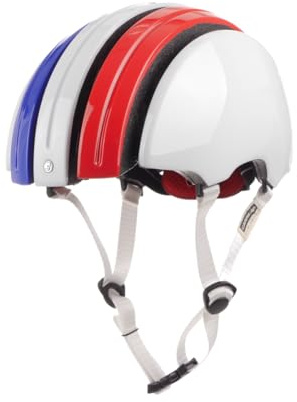 Carrera, Casco da ciclismo Foldab GTE, Blu/Bianco/Rosso (French Flag), 55-58 cm