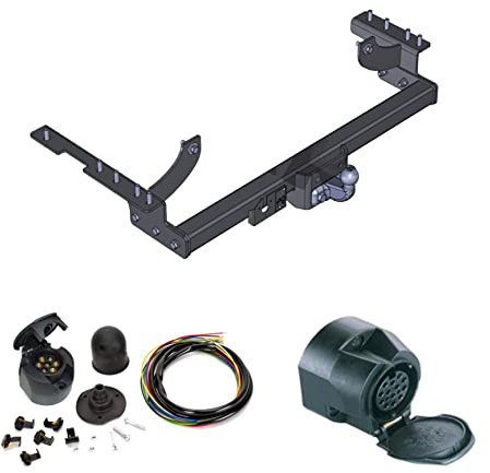 AHK Anhängerkupplung mit Elektrosatz 13 polig für Jeep Cherokee 1988-1997 Anhängevorrichtung Hängevorrichtung - starr, mit angeschraubtem Kugelkopf