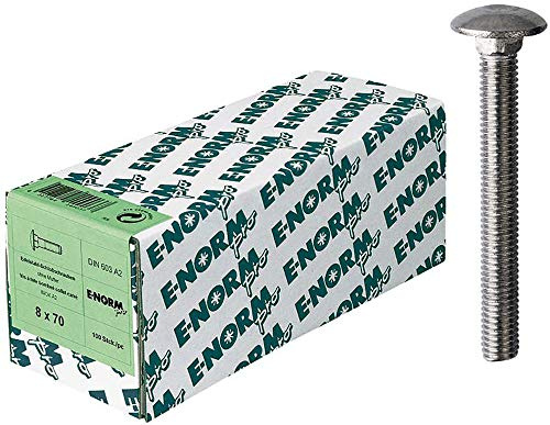 Format 4317784224482 – DIN 603 o. Mu Edelstahl A2 M8 x 100 HP Sechskantmuttern