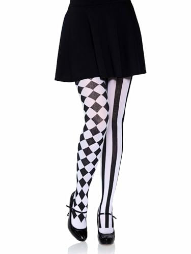 LEG AVENUE 7720 - Harlequin Pantyhose, Einheitsgröße (EUR 36-40), Schwarz-Weiss