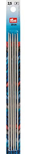 Prym 191488 Strumpfstricknadeln ALU 20 cm 2,50 mm grau Strumpfstricknadel, Aluminium, 2,5 mm
