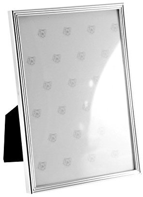 Brillibrum Design Bilderrahmen Silber Fotoformat 13x18 Fotohalter versilbert schmaler Fotorand Faden Design Bilderrahmen 13x18