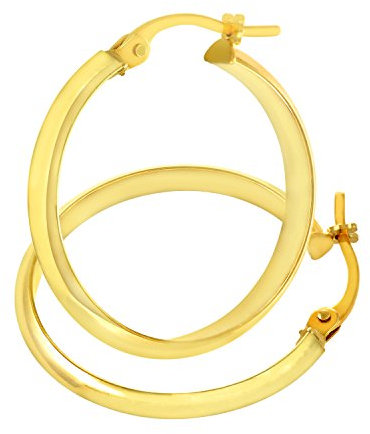 Citerna UER097Y 9ct Yellow Gold Shiny Knife Edge Hoop Earrings