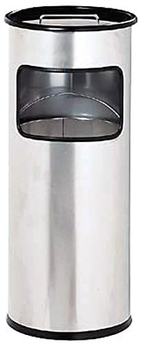 Durable Papierkorb Metall mit Ascher rund, silber, 333023