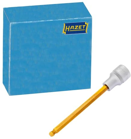 HAZET Schraubendreher-Steckschlüsseleinsatz 986KK-7, Lange Ausführung | 1/2 Zoll (12,5 mm) Vierkant hohl, Antrieb 1/2 Zoll (12,5 mm) Vierkant hohl, Abtrieb Innensechskant Profil, Klinge Sonderstahl