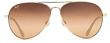 Maui Jim Mavericks Sonnenbrille mit goldfarbenem Metallrahmen und bronzefarbenen Maui Evolution Gläsern