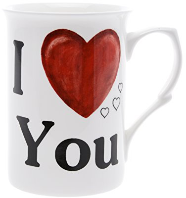 Bone China I Love You 10 Fl Oz Beaker/Mug