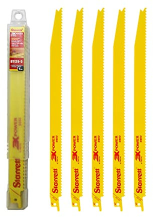 Starrett Wood Cutting Reciprocating Saw Blades 300mm (12-inch) - Pack of 5