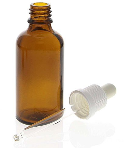 Braunglasflasche mit Pipette, leere braune Kosmetex Glasflasche, Pipettenflasche mit kompletter Pipettenmontur, 50 ml