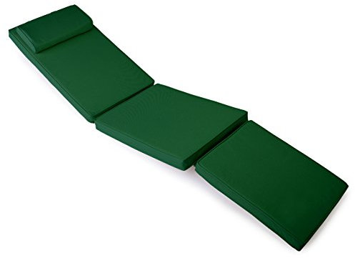 Nexos DIVERO Liegenauflage für Deckchair Steamer Sitzpolster für Gartenmöbel Holzliege Liegestuhl – bequem hochwertig robust – dunkelgrün