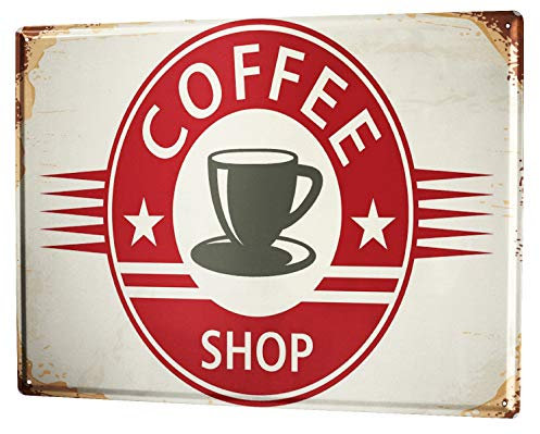 Blechschild Wandschild 30x40 cm Vintage Retro Metallschild Kaffee Coffee Shop