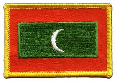 Flaggenfritze Flaggen Aufnäher Malediven Fahne Patch + gratis Aufkleber