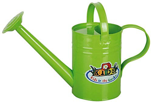 Esschert Design Kindergießkanne, Blumengießkanne für Kinder in grün mit 2 Griffen, ca. 33 cm x 13 cm x 23 cm