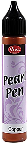 Viva Decor Perlen Pen (Cuivre, 28ml) - Stylo à Perles 3D - marqueur Textile pour Peindre des T Shirt ou des Textiles - Peinture décorative - Stylo à Perles 3D - Fabriqué en Allemagne