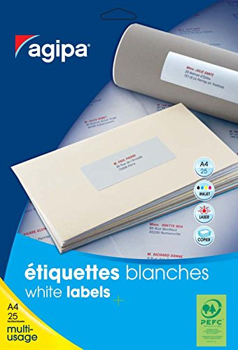 agipa 119603 Universal-Etiketten - Kleinpackung, 50 x 25 mm, weiß