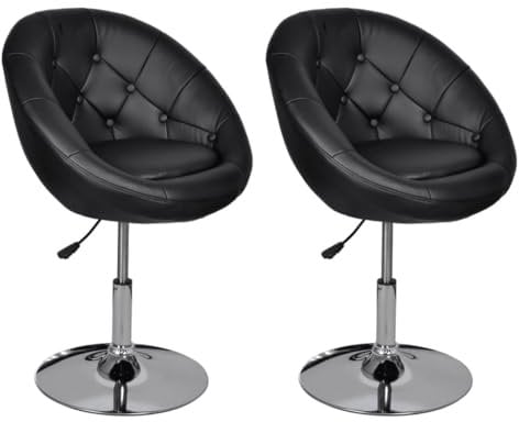 vidaXL 2 x Barhocker Chesterfield Lounge Sessel Bar Stuhl Drehsessel Hocker Barstühle schwarz