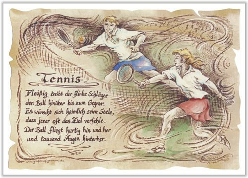 Die Staffelei Geschenk Tennis A4 (29,7cm x 21cm)