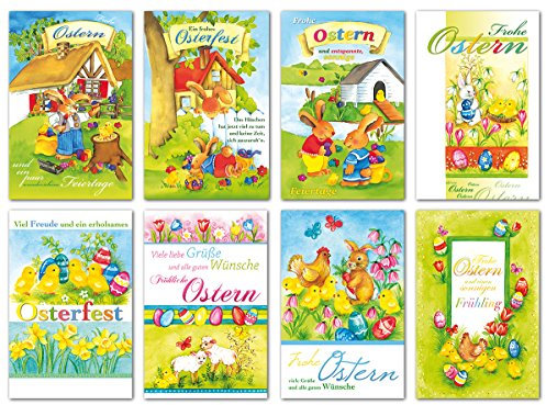 50 Grußkarten Ostern Osterhase Küken Comic Osterkarten Umschläge 130-3580