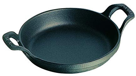 Staub ミニ ラウンド ディッシュ Fuente Redonda apilable, Hierro Fundido, Negro, 12 cm