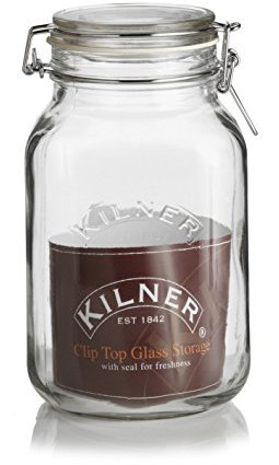 KILNER SQUARE 2 LITRE CLIPTOP JAR SET OF 6