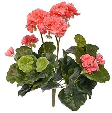 kunstpflanzen-discount.com Künstliche Geranien Blume 30cm Rose Farben - Pelargonien Kunstblume ohne Topf zum Stecken