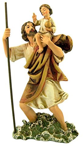 Joseph's Studio - Katholischen Schutzpatron Christophorus Statue, 15,2 cm (H), Natural, Weiß