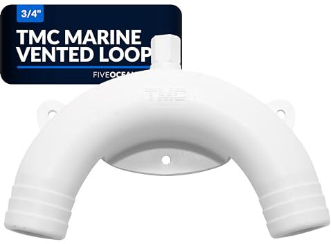 TMC Marine Vented Loop for Boats and RVs, 3/4 Inches Hose - Prevents Siphoning in Inlet and Discharge Plumbing Systems - FO2420