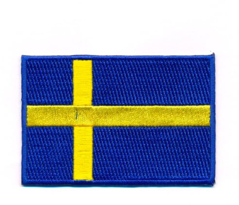 40 x 25 mm Schweden Flagge Sweden Flag Stockholm Patch Aufnäher Aufbügler 0641 A