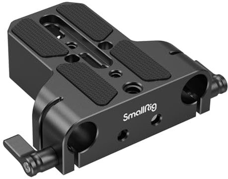 SMALLRIG Kamera-Grundplatte mit Stangenschienenklemme, Grundplatte für Sony A6500 A6600 A6300, für Panasonic GH5 GH6, für Sony A7-Serie, für Canon R5 R6, beide für Kameras und Käfige - 1674