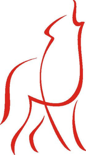 PEMA Indigos UG - Wandtattoo Wohnzimmer - Wandaufkleber Wolf erklingen 96x53 cm - rot D314 - Aufkleber Kinderzimmer Schlafzimmer Küche Badezimmer Büro Dekoration