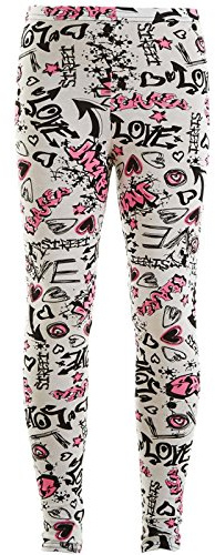 A2Z 4 Kids Girls Legging Comic Graffiti Floral Leopard Tartan Aztec Zebra