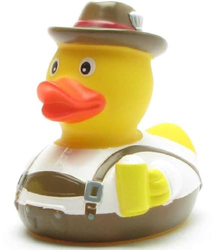 DUCKSHOP I Badeente Bayrischer Bub I Quietscheente I L: 7,5 cm I Gummiente I Geschenk für Oktoberfest I Geschenk für Bayern