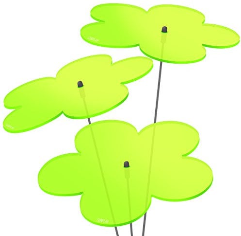 SUNPLAY Sonnenfänger Blumen in GRÜN, 3 Stück je 20 cm Durchmesser im Set + 70 cm Schwingstäbe