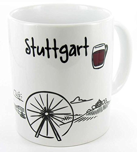 die stadtmeister Keramiktasse Skyline Stuttgart - als Geschenk für Suttgarter & Fans der Schwabenmetropole oder als Stuttgart Souvenir
