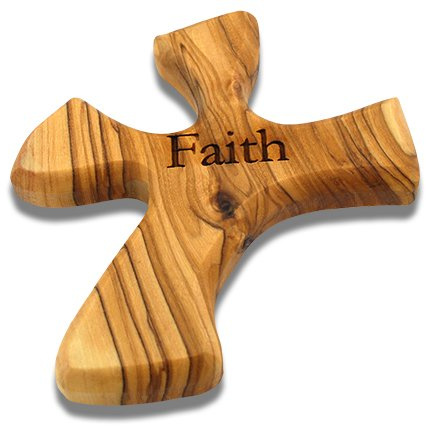 Olive Wood Prayer Cross: Hand Held Cross Made to Perfectly Fit in Your Hand (Faith)