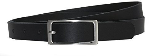 Vascavi Ledergürtel, 2 cm breit, Made in Germany, echt Leder Gürtel für Damen, als Hüftgürtel, kürzbar (80 cm Gesamtlänge 90 cm, Schwarz)