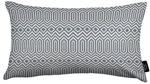 McAlister Textiles Colorado | Kissenbezug für Sofakissen in Wedgewood Blau | 40 x 60 cm | Gewobenes geometrisches Jacquard Muster | Ethno-Design Deko Kissenhülle für Sofa, Couch