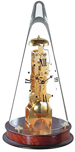 Hermle Uhrenmanufaktur Tischuhr, Glas, Mahagoni, Ø 18cm x 35cm