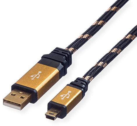 ROLINE GOLD USB 2.0 Kabel, Typ A - 5-Pin Mini, 1,8 m