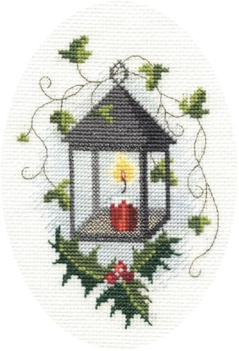 Bothy Threads Grußkarte Kreuzstich-Set Laterne, 9x13.3cm, DWCDX25, Zählmuster