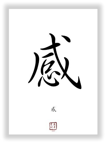 Druck-Geschenk GEFÜHL chinesisches - japanisches Kanji Kalligraphie Schriftzeichen als Wandbild - China Japan Einzelzeichen Symbol