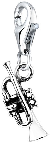 Nenalina Trompete Karabiner Charm Anhänger für Bettelarmband aus 925 Sterling Silber 713116-000
