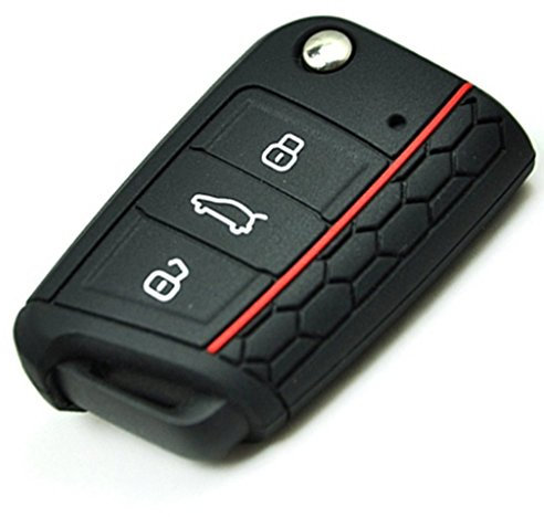YiGo Seat Leon 5F  SCHWARZ  · SC · ST  · Key Cover Silikon · Schlüssel Hülle - Autoschlüssel Hülle · Schlüsselcover Klappschlüssel