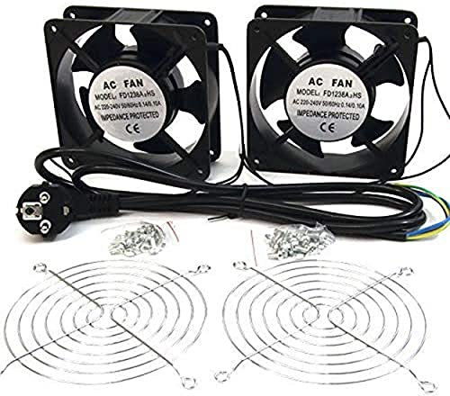 Powergreen RAC-00003-ST Doble Ventilador de 12 Cm Para Armario Rack