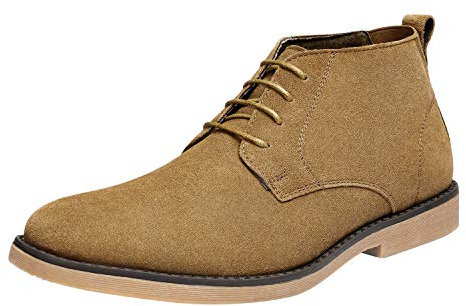 Bruno Marc Stivaletti Chukka Invernali da Uomo Stivaletti Stringati in Pelle Scamosciata Stivali Uomo Desert Boots,Size 48,Abbronzatura,Chukka