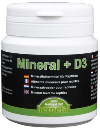Herpetal Mineral + Vitamin D3 (50g) | Mineral- und Vitamin-D3-Pulver für Reptilien zur täglichen Versorgung mit Kalzium und wichtigen Mineralstoffen.
